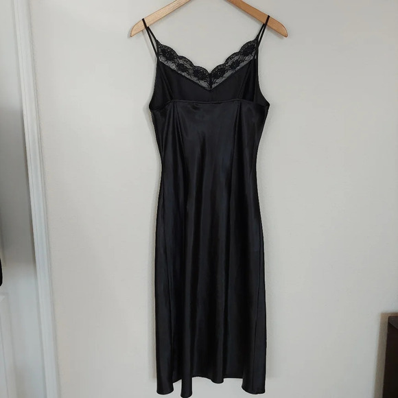 Vintage Ice Slip Dress Black Size 4 - Picture 4 of 8